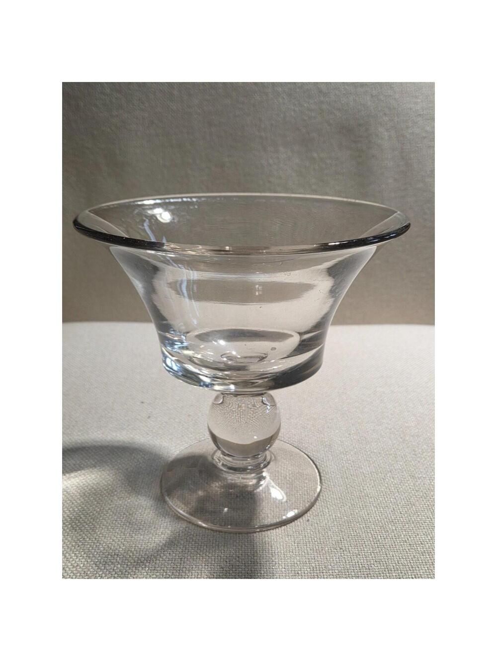 Simon Pearce Hartland Style Handblown Pedestal Compote Bowl 7" Manganese Glow